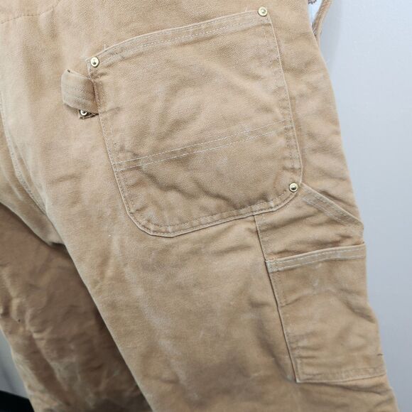 Carhartt Mens Vintage 2003 Quilted Lined Zip Leg Coveralls Work Bib 50x30 - Picture 9 of 12